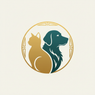 Cat and Dog Silhouette Logo